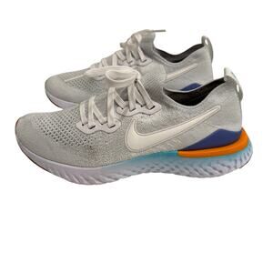 Nike Epic React Flyknit Shoes Womens Size 7.5 Platinum Racer Running BQ8927-104